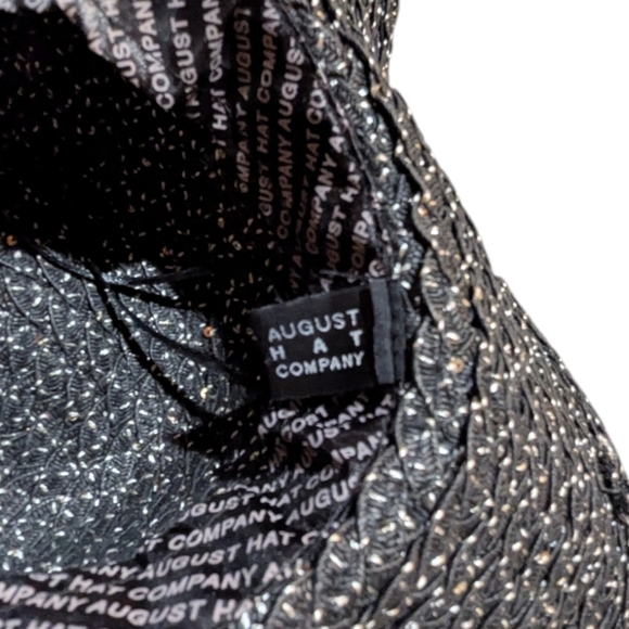 August Hat Company Black Sequin Floppy Summer Hat Classic Preppy Poolside - Picture 4 of 4